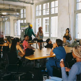Tutor demonstrating to the group