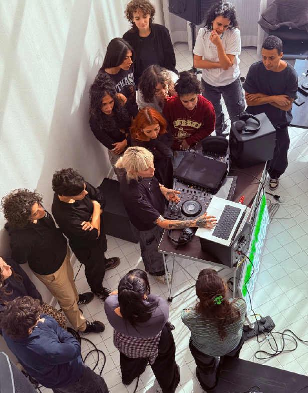 Overhead view of a Boudica workshop in progress