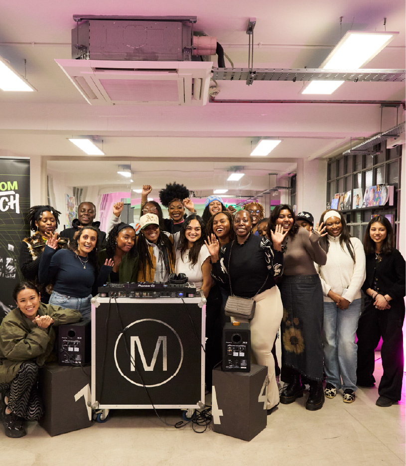 Group of attendees celebrating after a workshop
