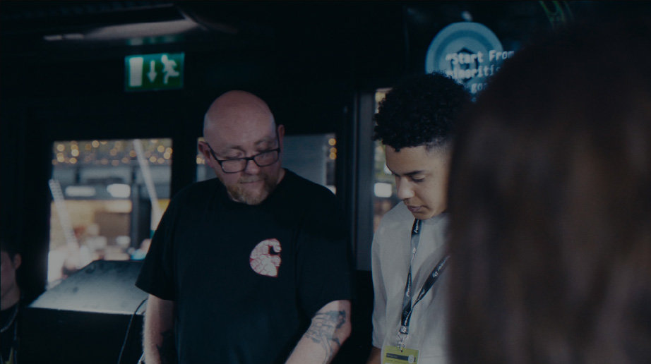 Terry Ryan teaching at On The Rise DJ Academy