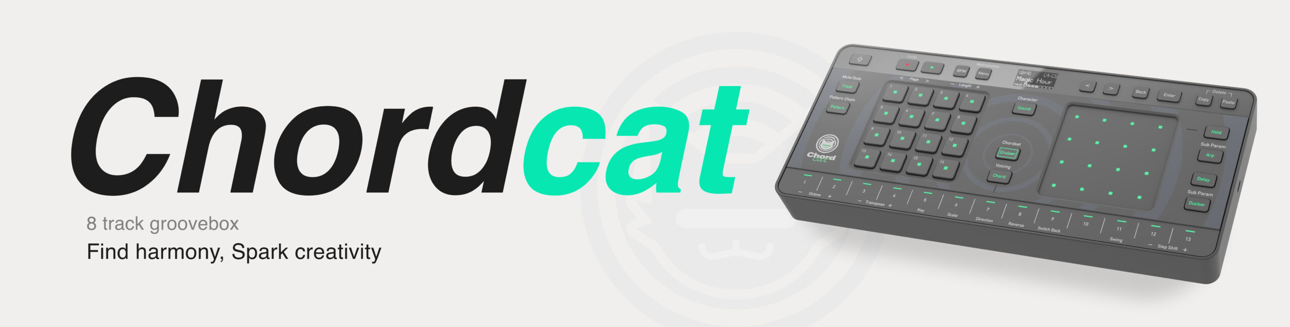 Chordcat - 8 track groovebox / Find harmony, Spark creativity